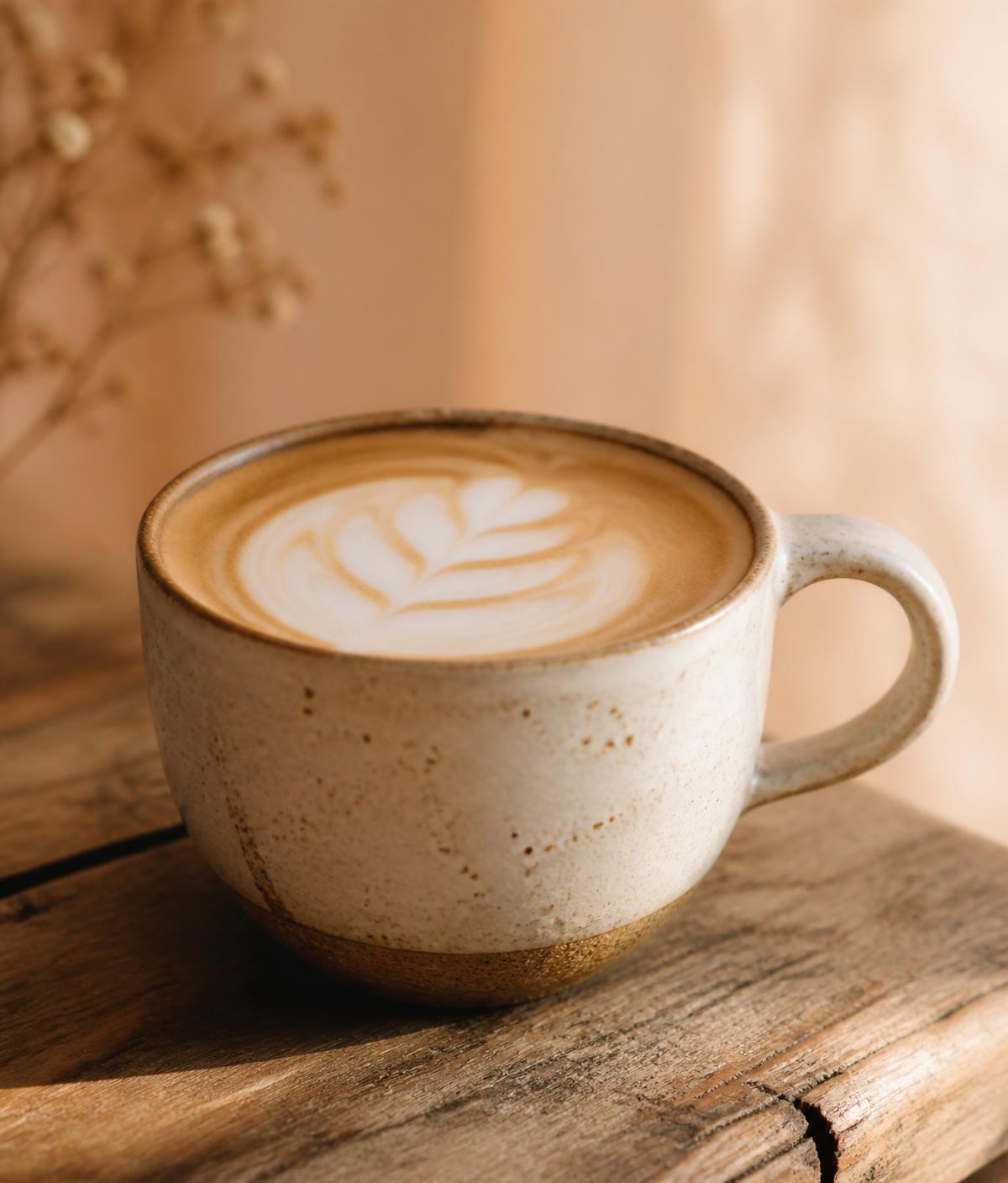 Šálek kávy s latte artem